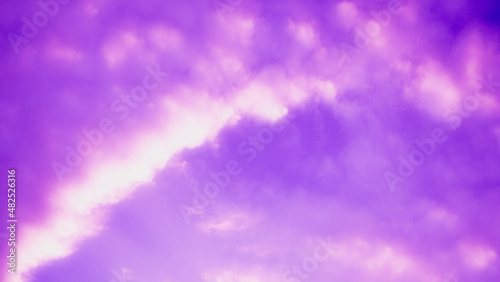 Purple sun and Cloud sky pastel background. wallpaper rainbow colored. card or poster sweet gradient backdrop free space for add text or products presentation.