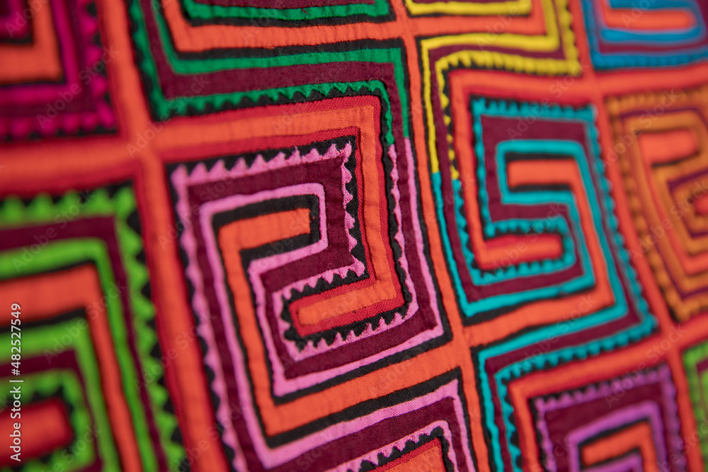 Mola Guna design of an Indigenous woman from Guna Yala Panama