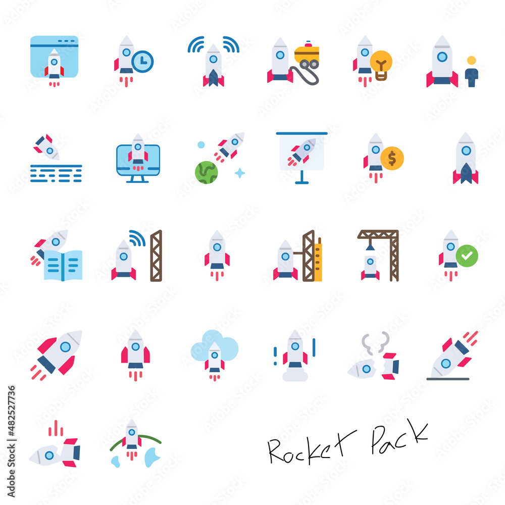 Rocket icons Vector illustration collection