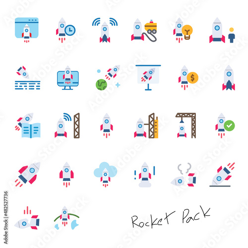 Rocket icons Vector illustration collection photo