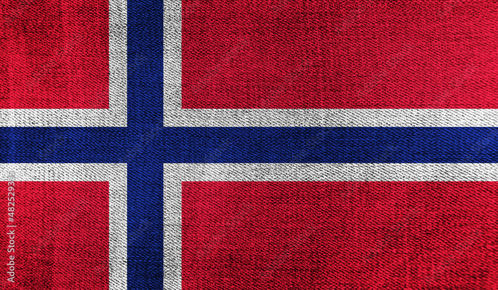 Jan Mayen flag on knitted fabric. 3D-image Jan Mayen flag on knitted fabric. 3D-image