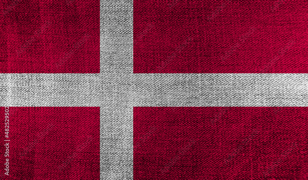 Denmark flag on knitted fabric. 3D-image Denmark flag on knitted fabric. 3D-image