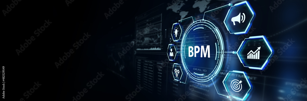 Obraz premium BPM Business process management system technology concept.3d illustration