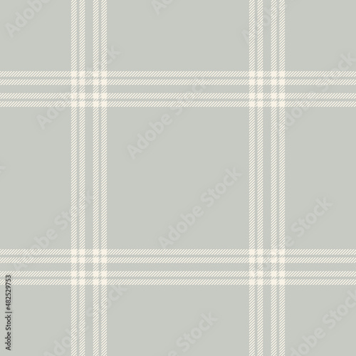 Check plaid pattern in grey and beige for spring summer autumn winter. Seamless simple tartan illustration for flannel shirt, skirt, blanket, duvet cover, scarf, other modern fashion textile design.