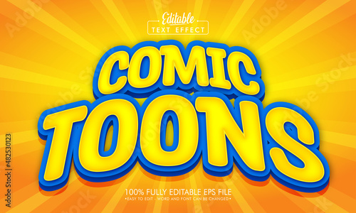 Comic toons editable text effect