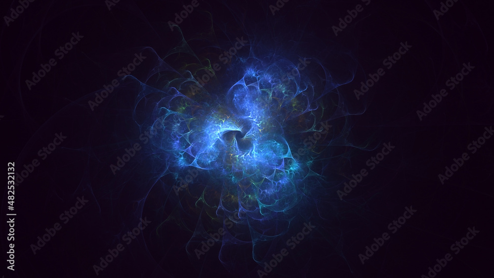 Obraz premium 3D rendering abstract multicolor fractal light background