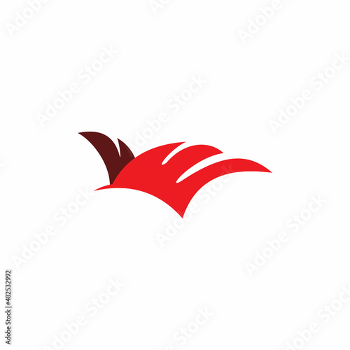 red wing color shape logo design