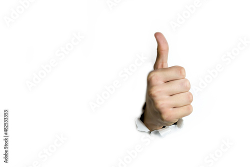 Thumb at the top on a white background.