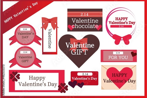 Valentine's day frame icon set