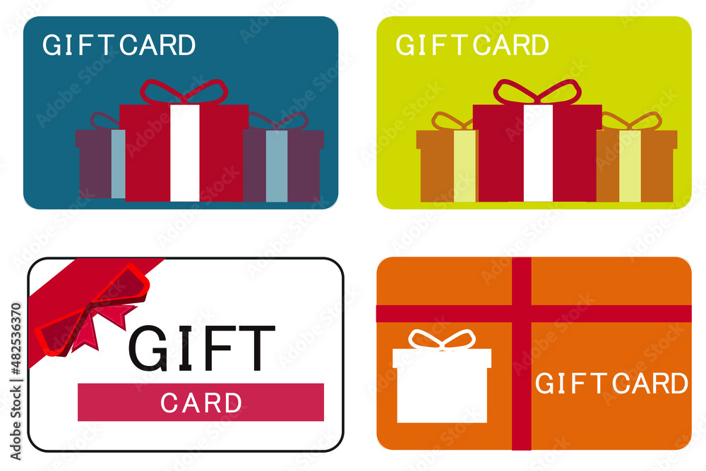 Set of gift cards. Vector icons.
