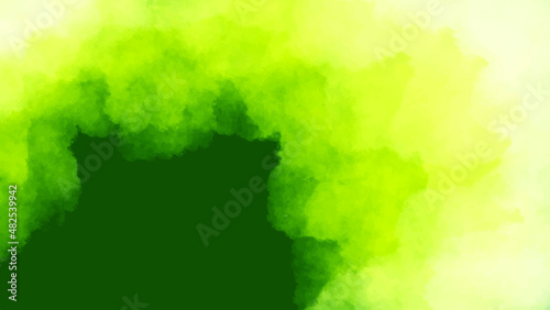 green smoke and white cloud watercolor background vector