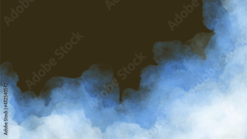 cloud blue smoke watercolor abstract background vector