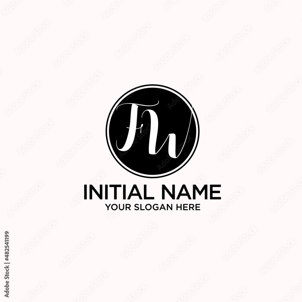 FW monogram logo template vector