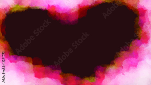 red heart cloud watercolor for valentine day of love abstract background vector