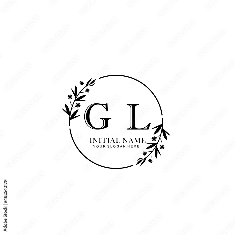 GL Hand drawn wedding monogram logo GL Hand drawn wedding monogram logo