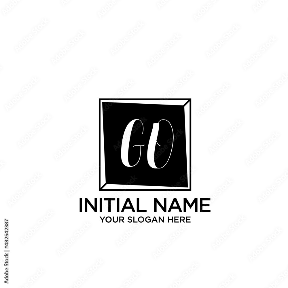 GO monogram logo template vector GO monogram logo template vector