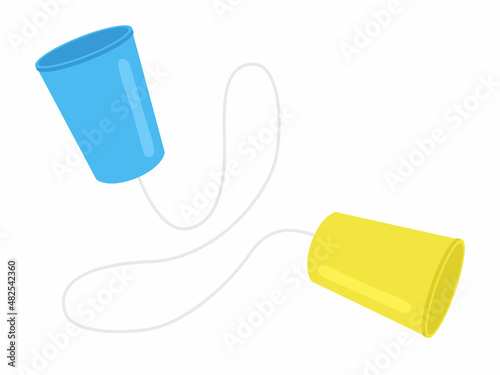 糸電話の玩具のイラスト