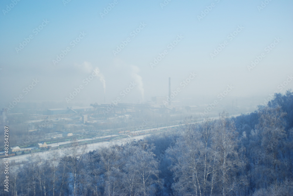 power station in the winter