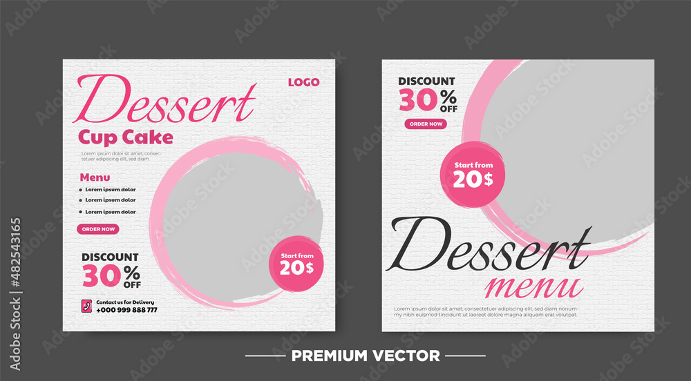 Sweet dessert menu template banner Sweet dessert menu template banner