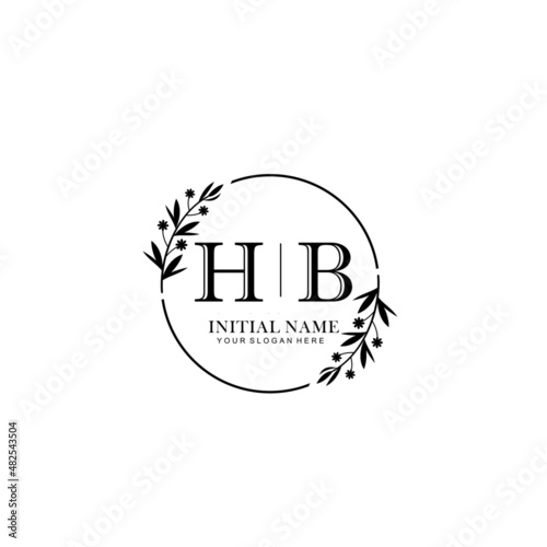 HB Hand drawn wedding monogram logo