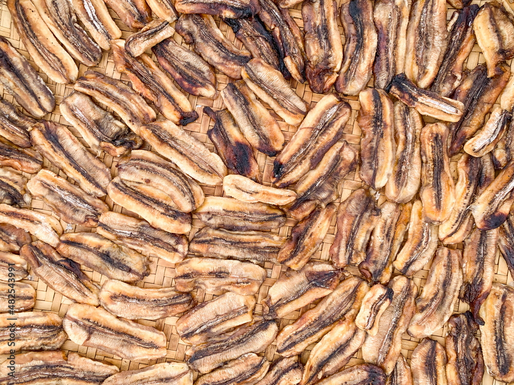 dried ripe banana fruit, preserved food. dried ripe banana fruit, preserved food.