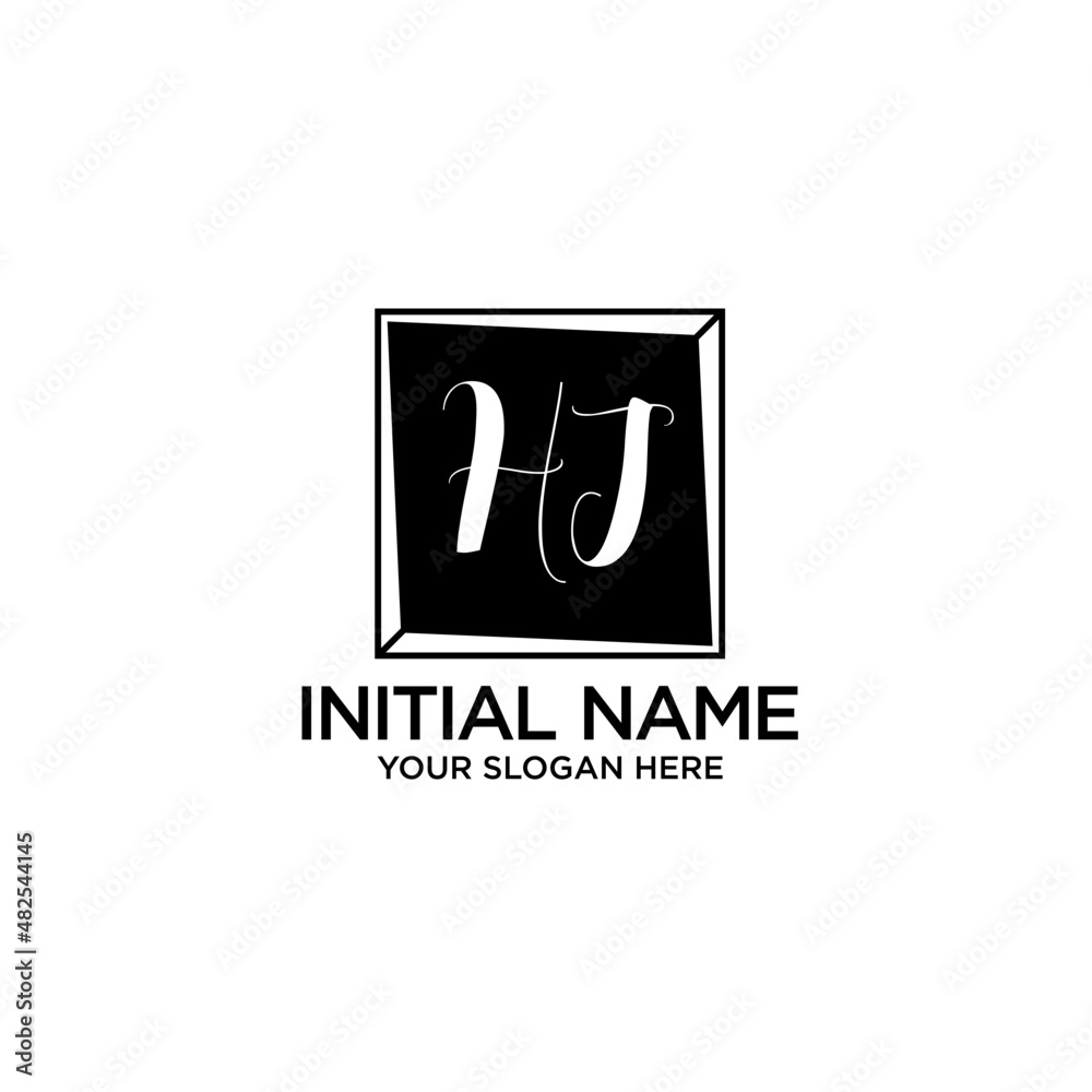 HJ monogram logo template vector HJ monogram logo template vector