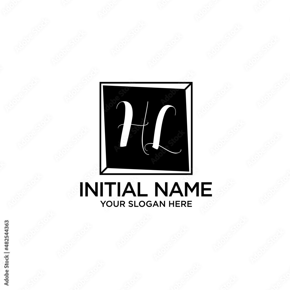 Obraz premium HL monogram logo template vector 