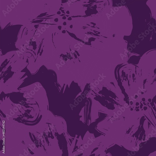 Floral Brush strokes Seamless Pattern Design