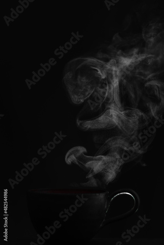 Beautiful steam shape on black background