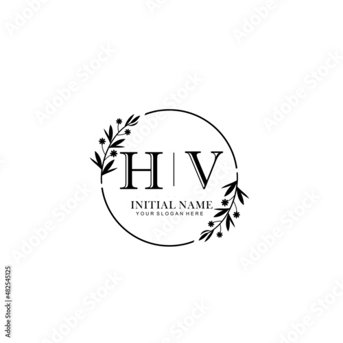 HV Hand drawn wedding monogram logo