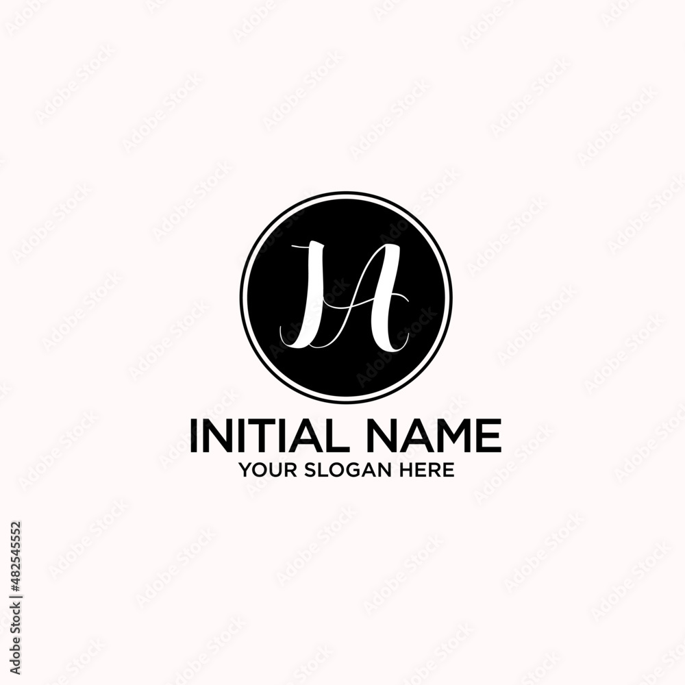 JA monogram logo template vector JA monogram logo template vector
