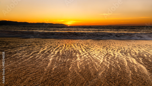 Landscape Wave Ocean Sunset High Resolution 16:9 Ratio