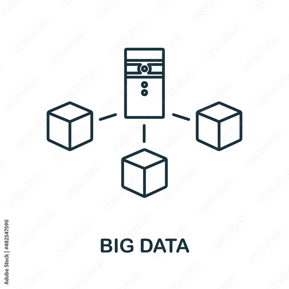 Big Data icon. Line element from industry 4.0 collection. Linear Big Data icon sign for web design, infographics and more. Big Data icon. Line element from industry 4.0 collection. Linear Big Data icon sign for web design, infographics and more.