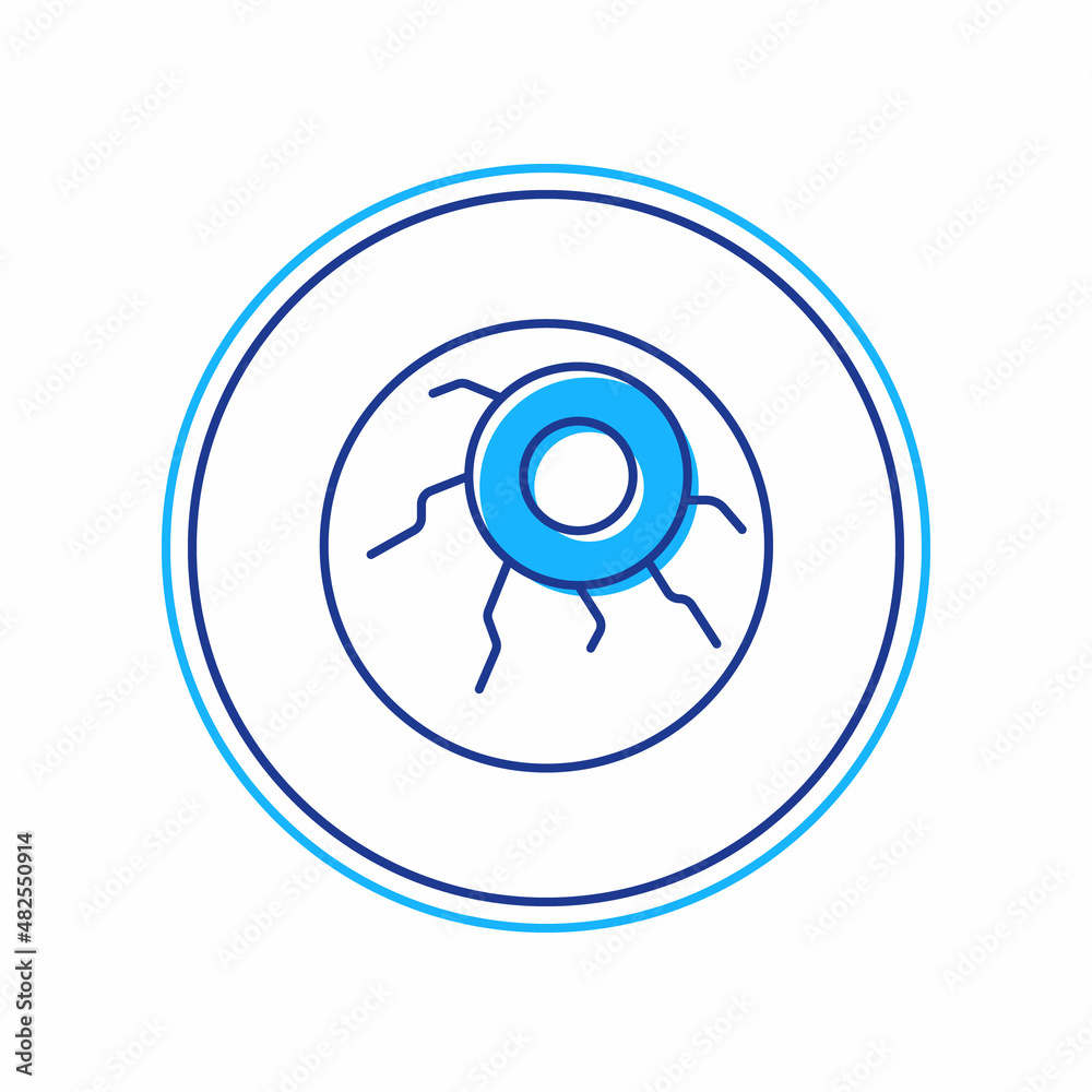 Filled outline Eye icon isolated on white background. Happy Halloween party. Vector Filled outline Eye icon isolated on white background. Happy Halloween party. Vector