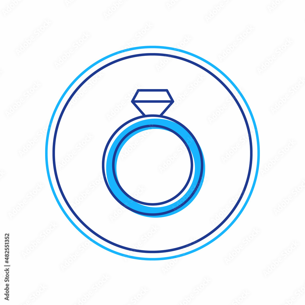 Filled outline Diamond engagement ring icon isolated on white background. Vector Filled outline Diamond engagement ring icon isolated on white background. Vector
