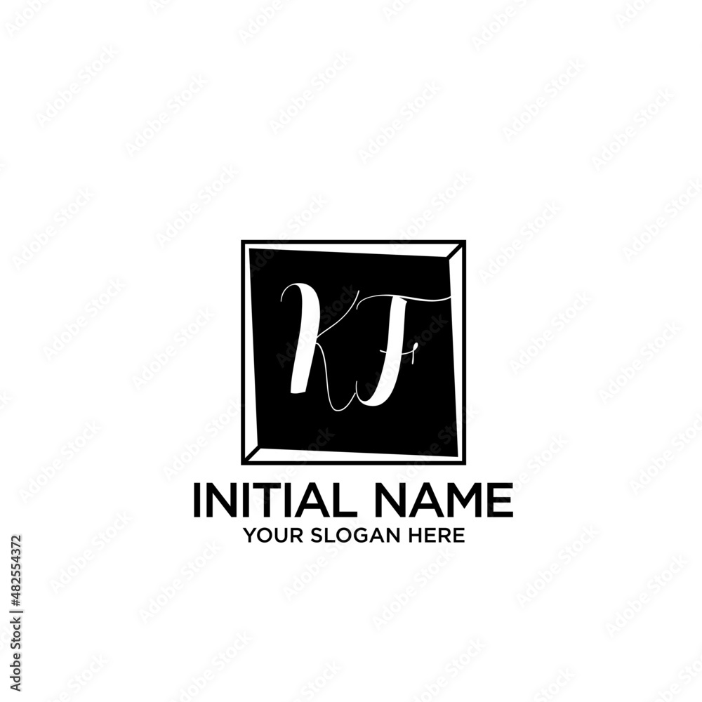 KF monogram logo template vector KF monogram logo template vector