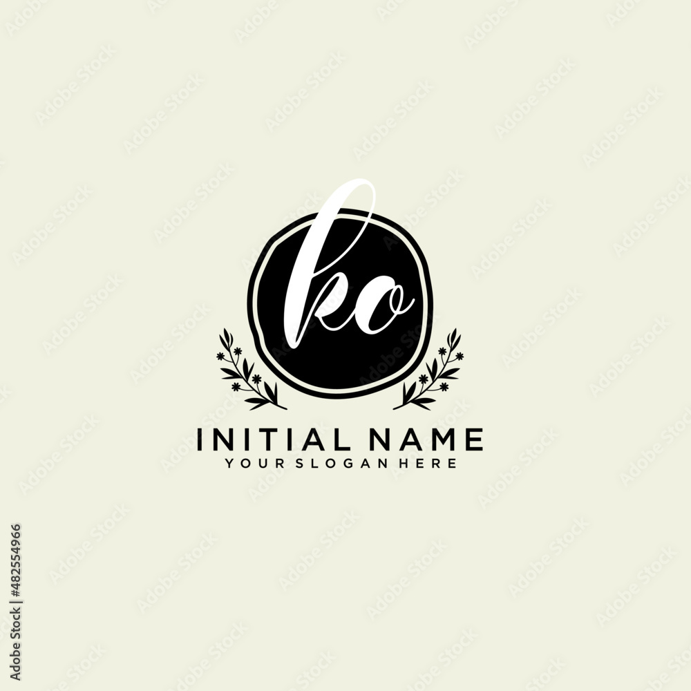 KO monogram logo template vector	
