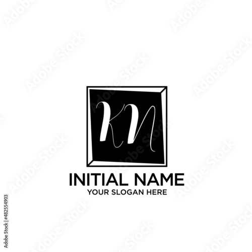 KN monogram logo template vector	