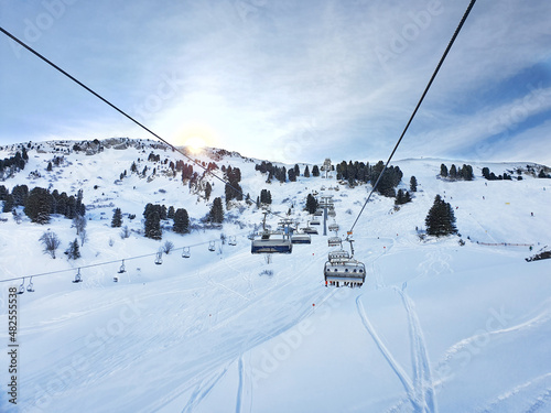 Chairlift ski snowy mountains winter Nature