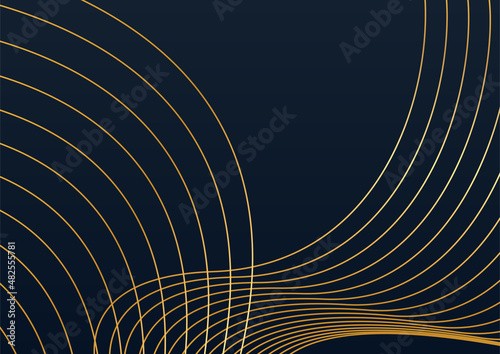 Modern luxury black and gold abstract line background. Abstract decoration  golden pattern  3D Vector illustration. Black gold waves cover template  geometric shapes  modern minimal banner.