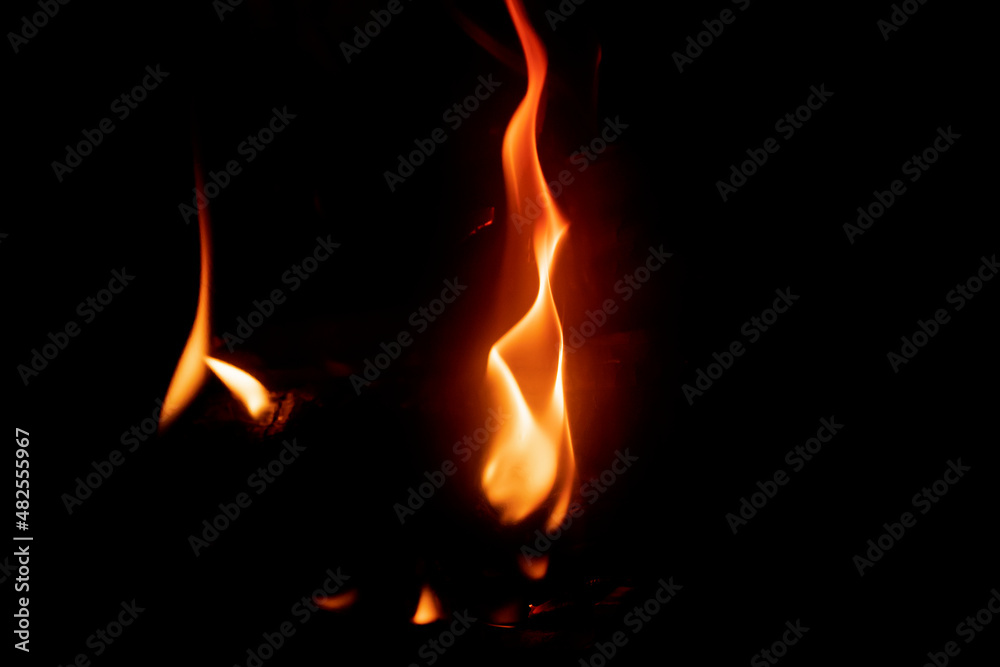 A tongue of flame bursting into flames. The budding of a fire. The ...