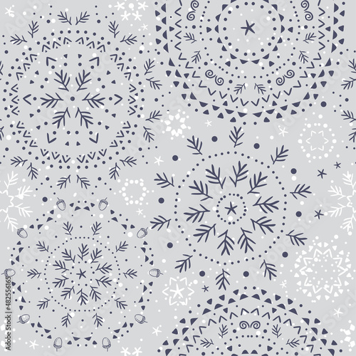 Beautiful snowflakes seamless