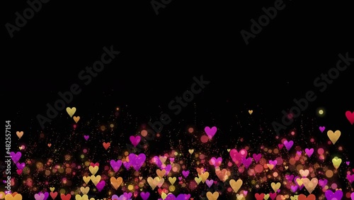 ハート背景　輝き湧き上がるハート模様