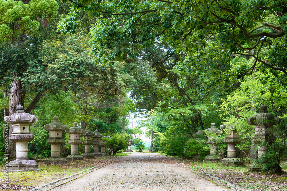 Takaoka, Japan 01 Aug, 2017 Tomb of Maeda Toshinaga (15621614) in