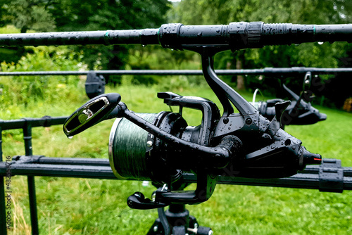 Fishing rods, on the sport pond