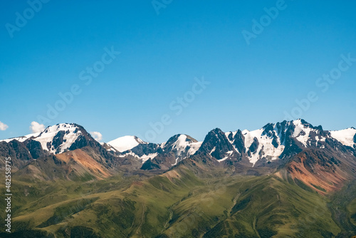 Dzungarian Alatau mountain range. Tourism, travel, hiking in Kazakhstan concept. © Adil