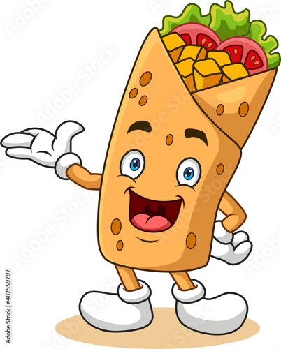 Cartoon burrito or kebab presenting