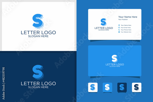 initial letter s design logo and business card template. premium vector