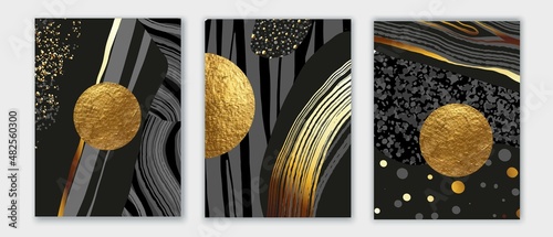 Fotografie Elegant abstract wall art triptych