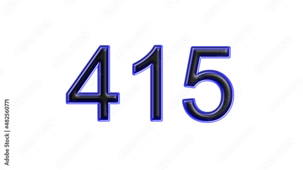 blue 415 number 3d effect white background blue 415 number 3d effect white background